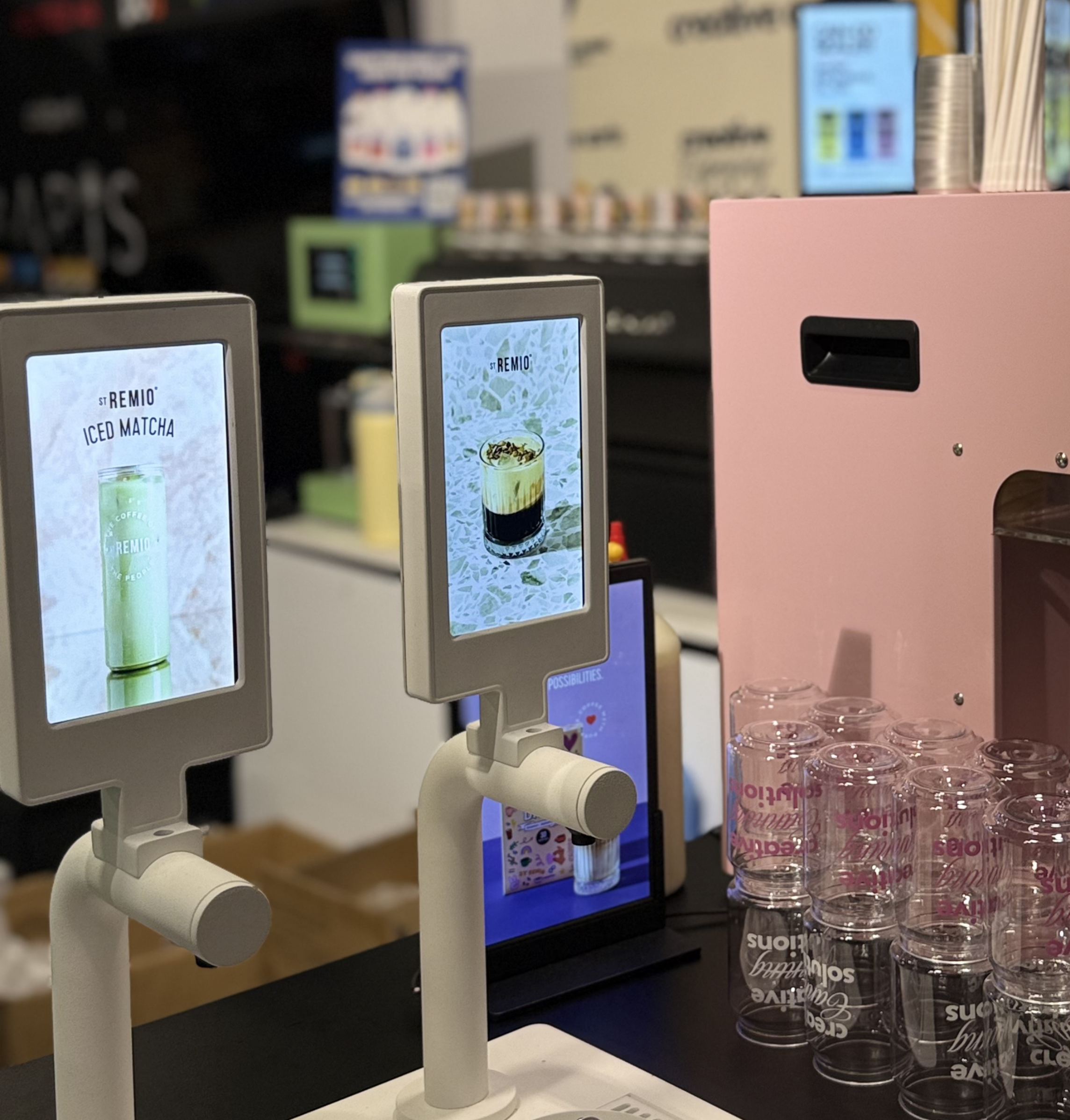 Creative Taps beverage dispensing system with digital screens and Can-Do Sealer - complete café canning and tap setup Australia